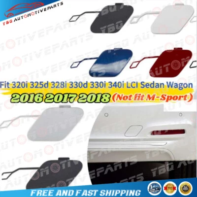 Cubierta de gancho de remolque de parachoques trasero para BMW 320i 325d 328i 330 sedán vagón 2016 2017 2018 Foto 1 de 4