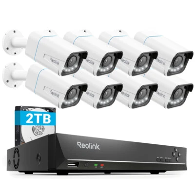 Reolink 8CH 4K POE Security IP Camera System 8MP NVR Audio Night Vision Zoom 2TB - Image 1 of 4