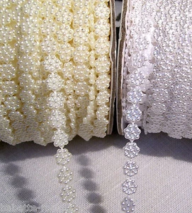 GALON RUBAN IMITATION PERLE ** 6 mm ** au mètre - DÉCORATION FÊTES BIJOUX - N°5 - Picture 1 of 4