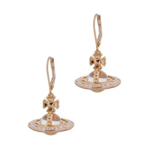Vivienne Westwood Gold Tone Pina 3D Drop Earrings With Packaging B33 - Picture 1 of 12