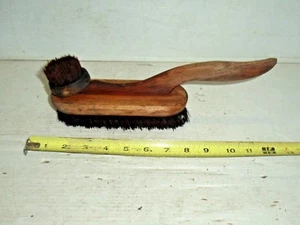 Old Vintage Shoe Shine Brush Horse Hair Wooden Double sided - Picture 1 of 6