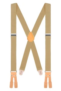 Buyless Fashion Button End Logger Men Suspenders 48" Adjustable 1 1/4" X Shape - Picture 1 of 84