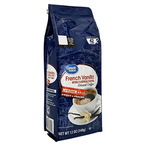 Caffè macinato medio tostato vaniglia francese di grande valore, 12 oz, sacchetto - Foto 1 di 3