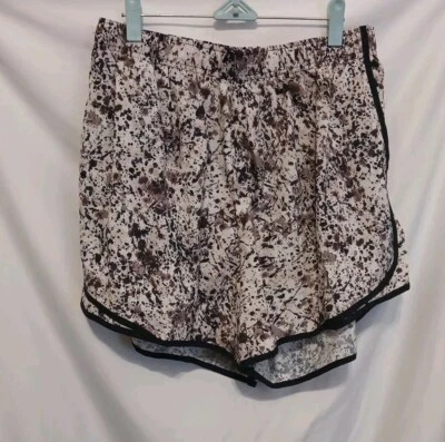 Pantalones Cortos Calvin Klein Performance Mujer 2X Marrón Pintura Salpicaduras Pull On Gimnasio Yoga Foto 1 de 4