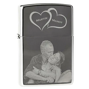 Sturmfeuerzeug Chrom satiniert Gravur Zippo| Foto Bild personalisiert Geschenk - Bild 1 von 11