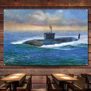 Nuclear Submarine Yuri Dolgoruky Print Art Flag Tapestry Military Art Posters - Picture 1 of 5