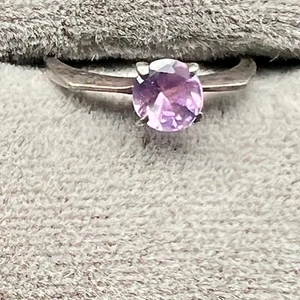 Anillo vintage para mujer piedra púrpura esterlina 925 talla 4 - Imagen 1 de 8