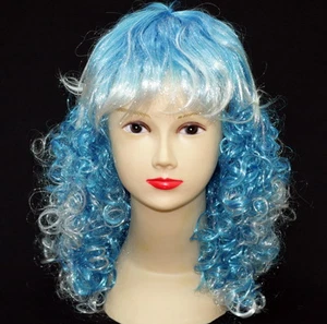 FANCY PARTY HALLOWEEN COSPLAY COSTUME BLUE & WHITE WIG - Picture 1 of 1