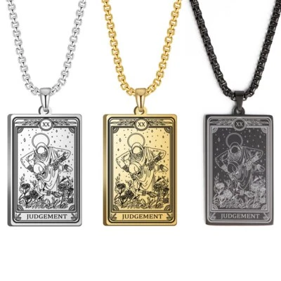 Collar Esqueleto Tarot Amuleto Caléndula Tarot Tarjeta Arcanos Mayores Collar Joyería Foto 1 de 4