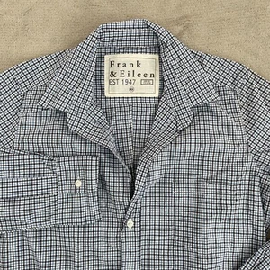 Frank & Eileen entspanntes Eileen-Hemd mit Knopfleiste Damen XS blau kariert Twill 238 $ - Bild 1 von 7