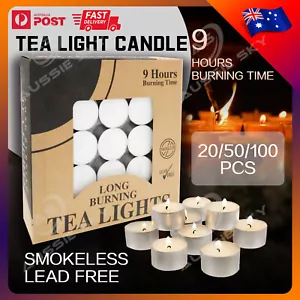 Tea Light Candles Tealight Candle 9 Hours Unscented Tealight Home Decor Wedding - Picture 1 of 8