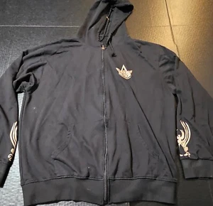 Hooded Jacket Assasin's Creed Graphic Black Full Zip Print Unisex Size Large - Picture 1 of 10