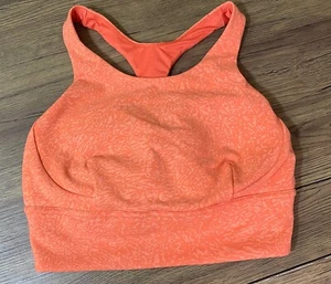 Lululemon Wunder Train Racerback Training Tank Coral Orange Bra Size 10 - Picture 1 of 6
