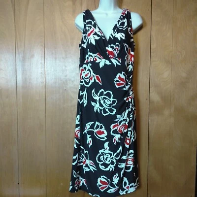 VESTIDO ENVOLVENTE SINTÉTICO FLORAL SIN MANGAS PARA MUJER AMERICAN LIVING TALLA 12 Foto 1 de 4