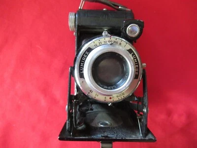 ancien appareil photo lumière lumirex à soufflets . - Photo 1/4