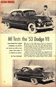 1954 'DODGE V8' 2-Door Original McCahill Mechanix Illustrated Road Test Report - Picture 1 of 1