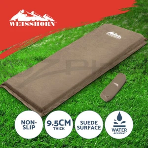Weisshorn Self Inflating Mattress Camping Sleeping Mat Air Bed Pad Single Coffee - Picture 1 of 11