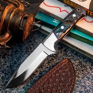 9.1" WILD BLADES CUSTOM HANDMADE HUNTING KNIFE ANTLER FIXED BLADE MILITARY - Picture 1 of 12