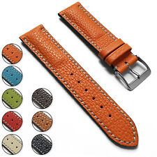 SHORT Shrunken French Calf Naturally Textured Leather Watch Band Strap - Padded