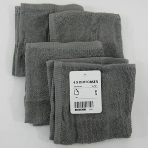 Washcloth Gray 4 Piece 100 % cotton IKEA VÅGSJÖN 405.128.81 - Picture 1 of 8