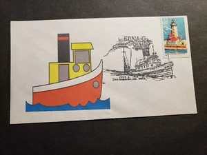 Tug EDNA G Naval Cover 1996 COLORFUL Cachet Two Harbors, MN - Picture 1 of 2