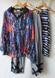 3 items pants tops size 20 print grey blue - Picture 1 of 7