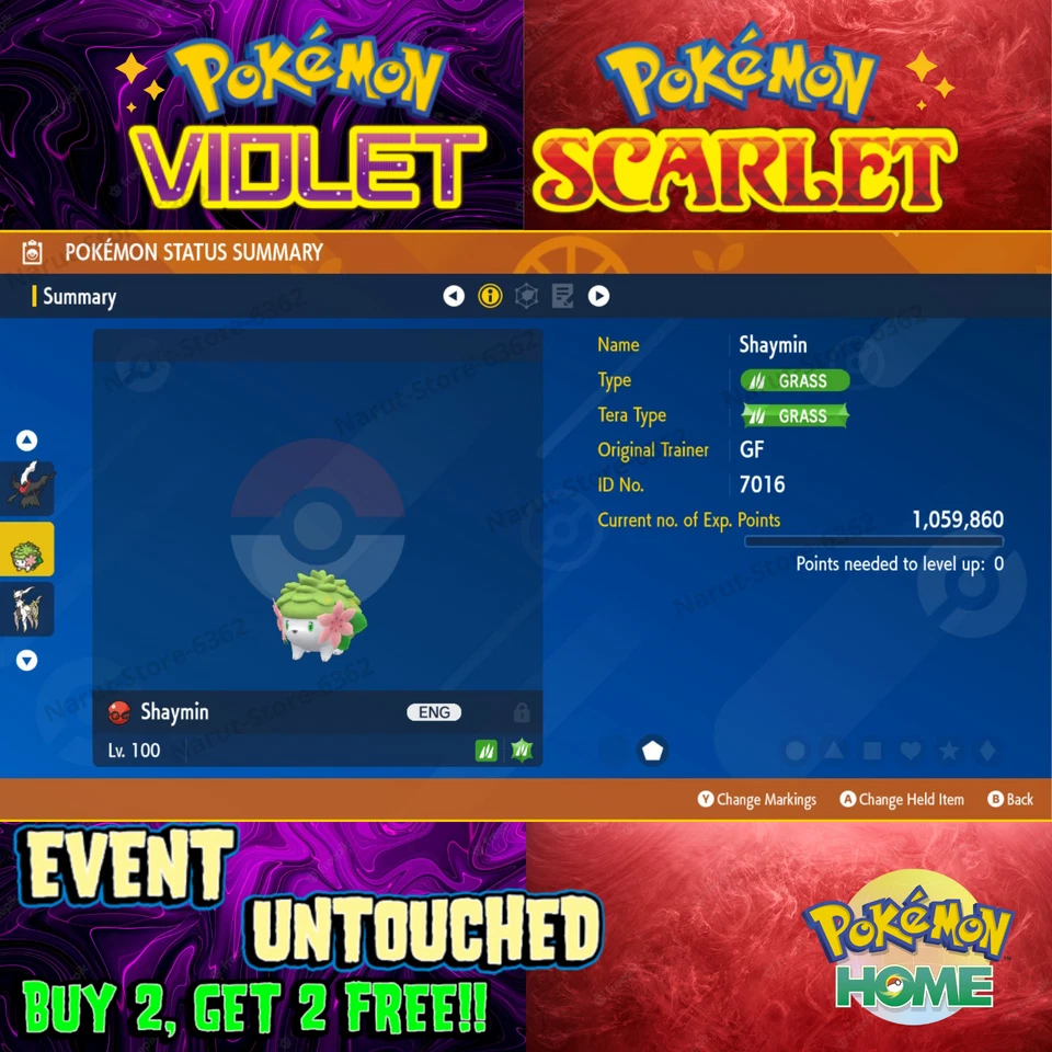 Shaymin Pokémon 20th Anniversary 2016🌟 Event🔥Pokémon Scarlet & Violet - Image 1 of 1