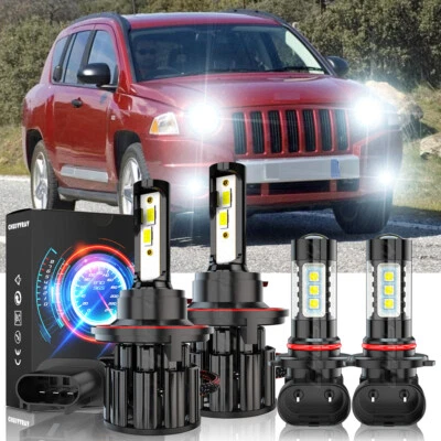 Para Jeep Compass 2007 2008 2009 Combo 4 Faros LED + Kit de luces antiniebla Foto 1 de 4