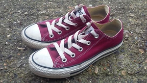 CONVERSE ALL STAR Chuck Taylor Burgundy Canvas Lo Top Trainers / Sneaker UK 4 - Bild 1 von 4