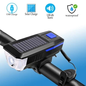 Fahrradlicht LED Solarbetrieben USB Wiederaufladbare Front Hupe für Radon - Bild 1 von 12