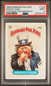 1986 GARBAGE PAIL KIDS SNOOTY SAM #110a SERIE 3 KARTEN LEHRERRÜCKEN | PSA 9 MINT - Bild 1 von 4