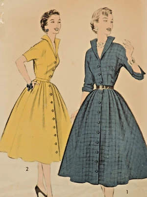 1950s Miss Advance 8239 Pattern Button-up, Swing/Full Dress Sz: 12 B32 COMPLETE - Image 1 of 4