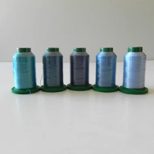 Amann Isacord 40 100% Polyester Lot of 5 Blue Shades 1000M - Picture 1 of 5