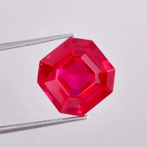 11.30 Ct Natural Mozambique Blood Red Ruby Square Cut Loose Gemstone Certified - Picture 1 of 6