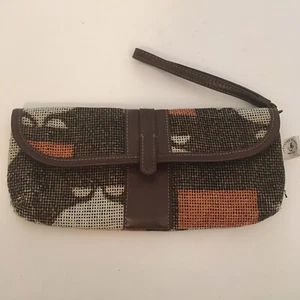 Engage Green Leonor Mendoza New York Eco Clutch Handtasche Armband Braun - Bild 1 von 9
