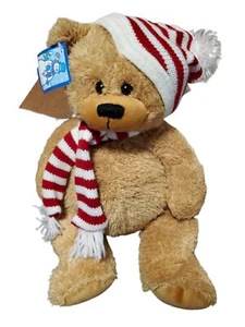 OSO DE PELUCHE BRONCEADO STICHLER CON SOMBRERO Y BUFANDA JUGUETE DE PELUCHE - Imagen 1 de 4