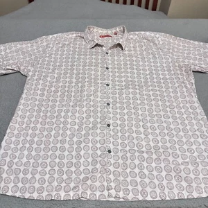Tori Richard Short Sleeve Button Up T-Shirt Ivory Men's Size 2XL Tee Mens Adult - Picture 1 of 13