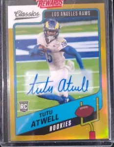 2021 Classics Tutu Atwell GOLD Refractor 18/50 Auto Rookie RC LA RAMS #170 - Picture 1 of 5