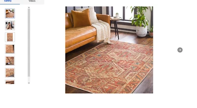 Surya Amelie 2 x 3 Orange/Rust Indoor Medallion Oriental Area Rug - Image 1 of 4