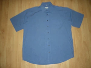 Blaues, in sich gemust., gepflegtes waschbares Kurzarm-Herrenhemd Gr. 41 "Canda" - Bild 1 von 2