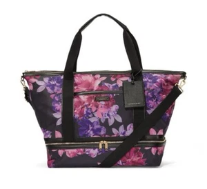 NWT VICTORIA'S SECRET Midnight Garden Floral Overnight Weekender Crossbody Bag - Picture 1 of 8