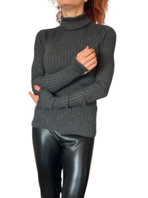 ZARA KNIT TURTLE NECK SWEATER TOP GRAY RIBBED SOFT  WOMEN'S MEDIUM 2281/001 - Image 1 of 4