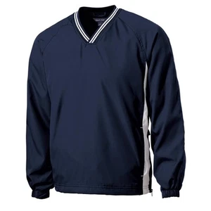 NEW Sport-Tek JST62 Pull Over Jacket V-Neck Raglan Wind Shirt Port AuthorityNavy - Picture 1 of 7