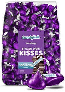 Hershey'S Kisses Special Dark Chocolate - 1 LB (Approx. 100 Pcs) - Bulk Individu - Picture 1 of 12