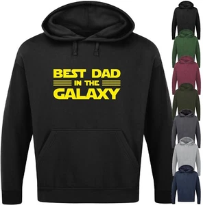 BEST DAD IN THE GALAXY HOODIE Funny Slogan Mens Geeky Gift Father Star Wars - Picture 1 of 17