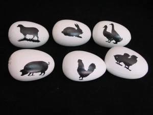 Rellenos de tazón de huevos y dichos animales de granja 6 piezas huevo falso primitivo NUEVO - Imagen 1 de 5