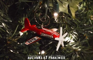 Fire Stunt Airplane Single Prop Custom Christmas Ornament 1/64 Adorno Race Plane - Picture 1 of 10