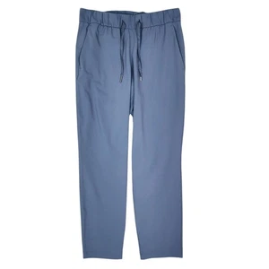 Lululemon Damen 8 On The Fly Hose 27" Schrittlänge blau Reise gewebter Kordelzug MANGELHAFT - Bild 1 von 16