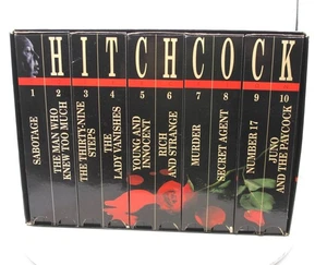 Vintage Alfred Hitchcock Collection VHS Box Set 10 Films VCI Sabotage 39 Steps - Picture 1 of 12