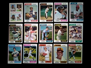 1974 Topps Stargell Brock Robinson Aaron Williams McCovey Perez Baseball Lot 15 - Picture 1 of 7